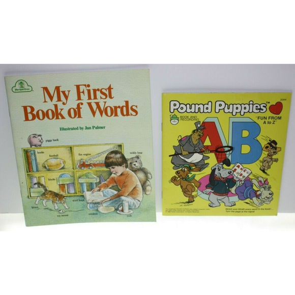 3/$15 Two 1980's Child Learning Books My First Words & Pound Puppies Fun A to Z - Picture 3 of 5